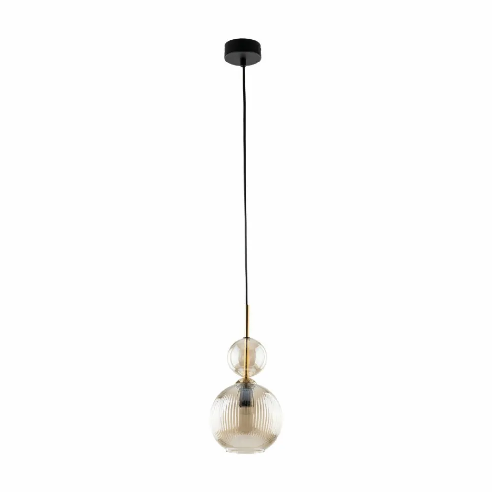 Lampa wisząca SOPHIA czarna klosz beżowy 1xE14 15 cm kula * TK Lighting Discount