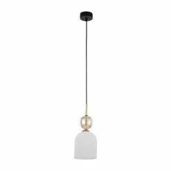 Lampa wisząca SOPHIA czarna klosz biały 1xE14 13cm * TK Lighting