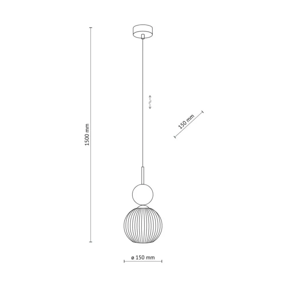 Lampa wisząca SOPHIA czarna zielona klosz beżowy 1xE14 kula * TK Lighting