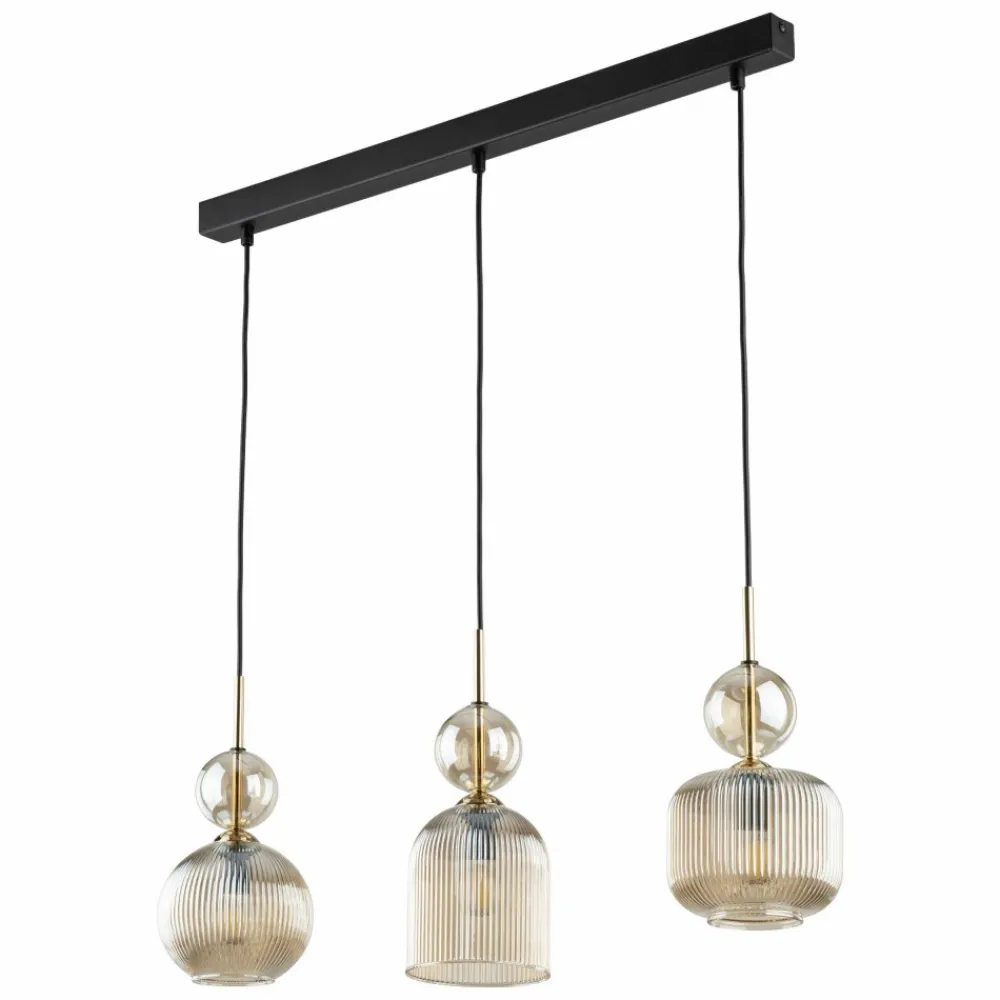 Lampa wisząca SOPHIA listwa czarna klosz beżowy 3xE14 * TK Lighting Hot