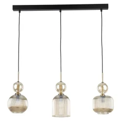 Lampa wisząca SOPHIA listwa czarna klosz beżowy 3xE14 * TK Lighting Hot