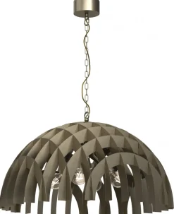 Lampa Wisząca SPACE Złoty Szary Metalowy Klosz 4xE27 77cm