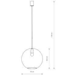 Lampa Wisząca SPHERE M Czarny Szklany Klosz 1xE27 35cm * Nowodvorski Outlet