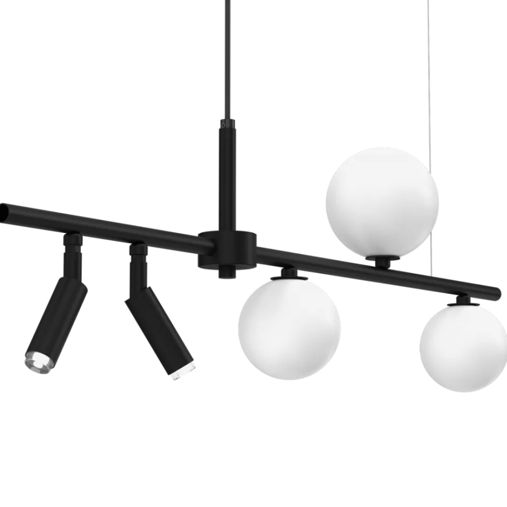 Lampa Wisząca Spot SIRO Czarny Szklane Klosze 5xG9 * Eko-light