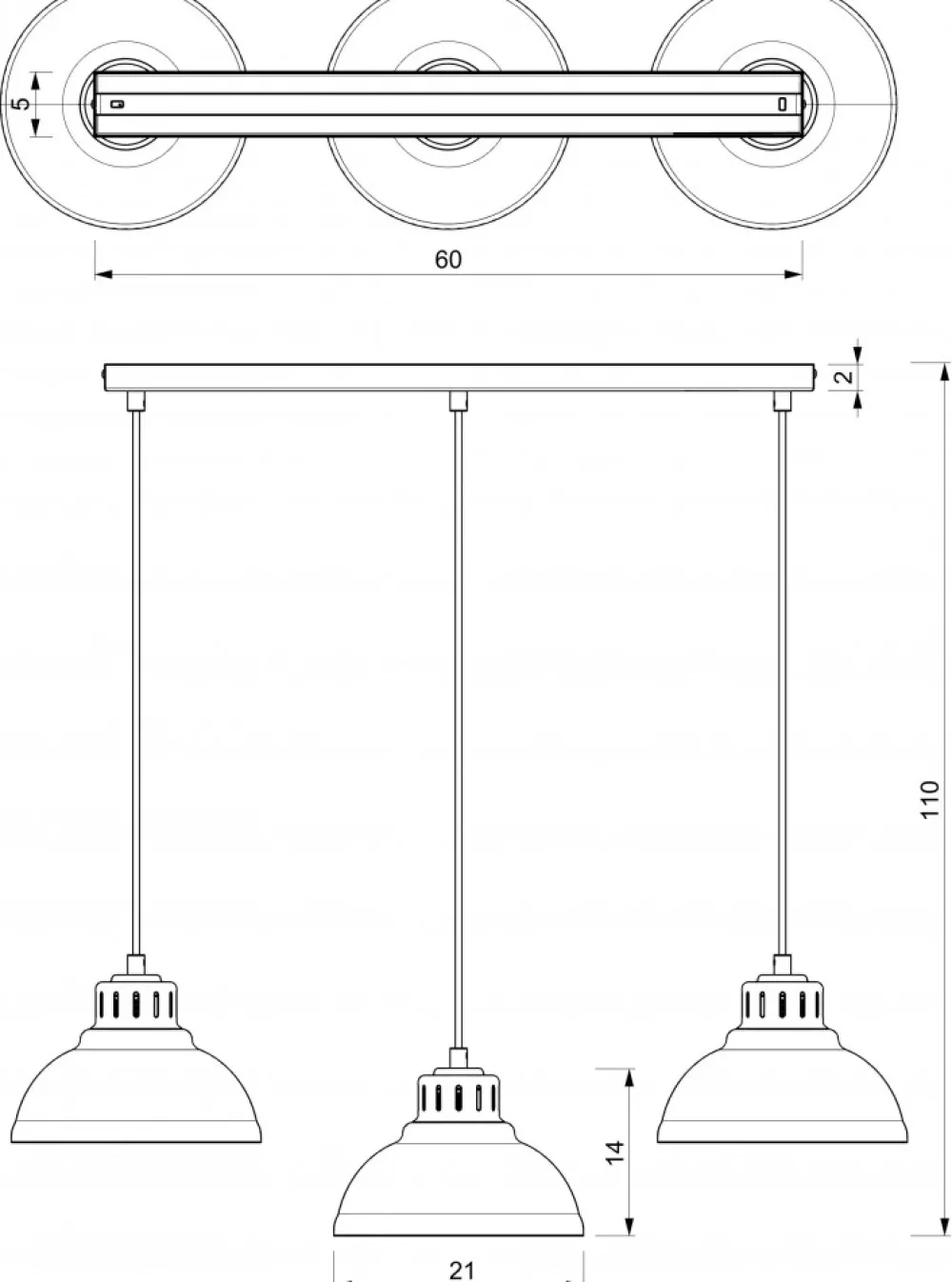 Lampa Wisząca SVEN Beżowy Metalowy Klosz 3xE27 * Luminex Outlet