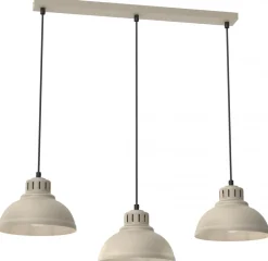 Lampa Wisząca SVEN Beżowy Metalowy Klosz 3xE27 * Luminex Outlet