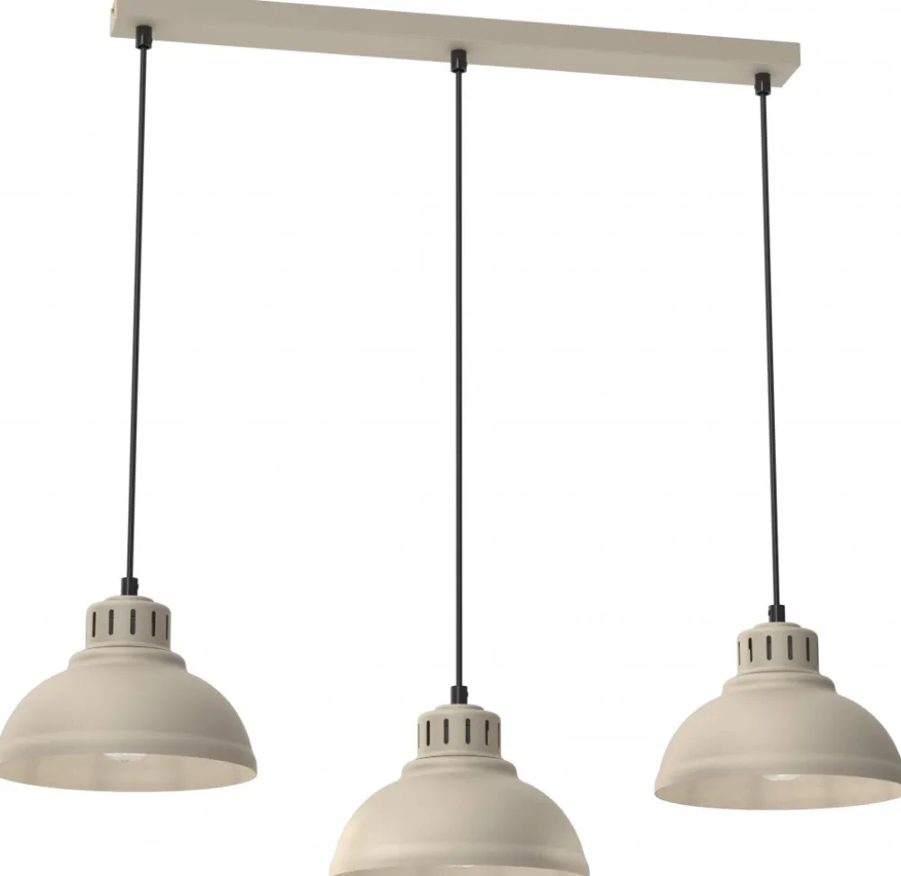 Lampa Wisząca SVEN Beżowy Metalowy Klosz 3xE27 * Luminex Outlet