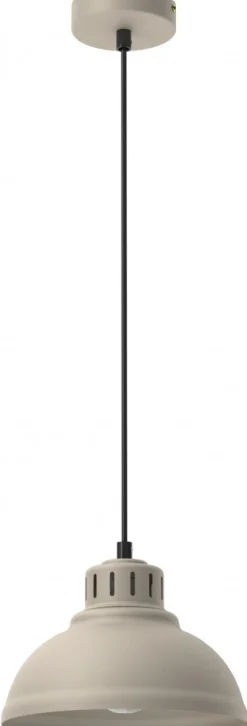 Lampa Wisząca SVEN Beżowy Metalowy Klosz 1xE27 21cm