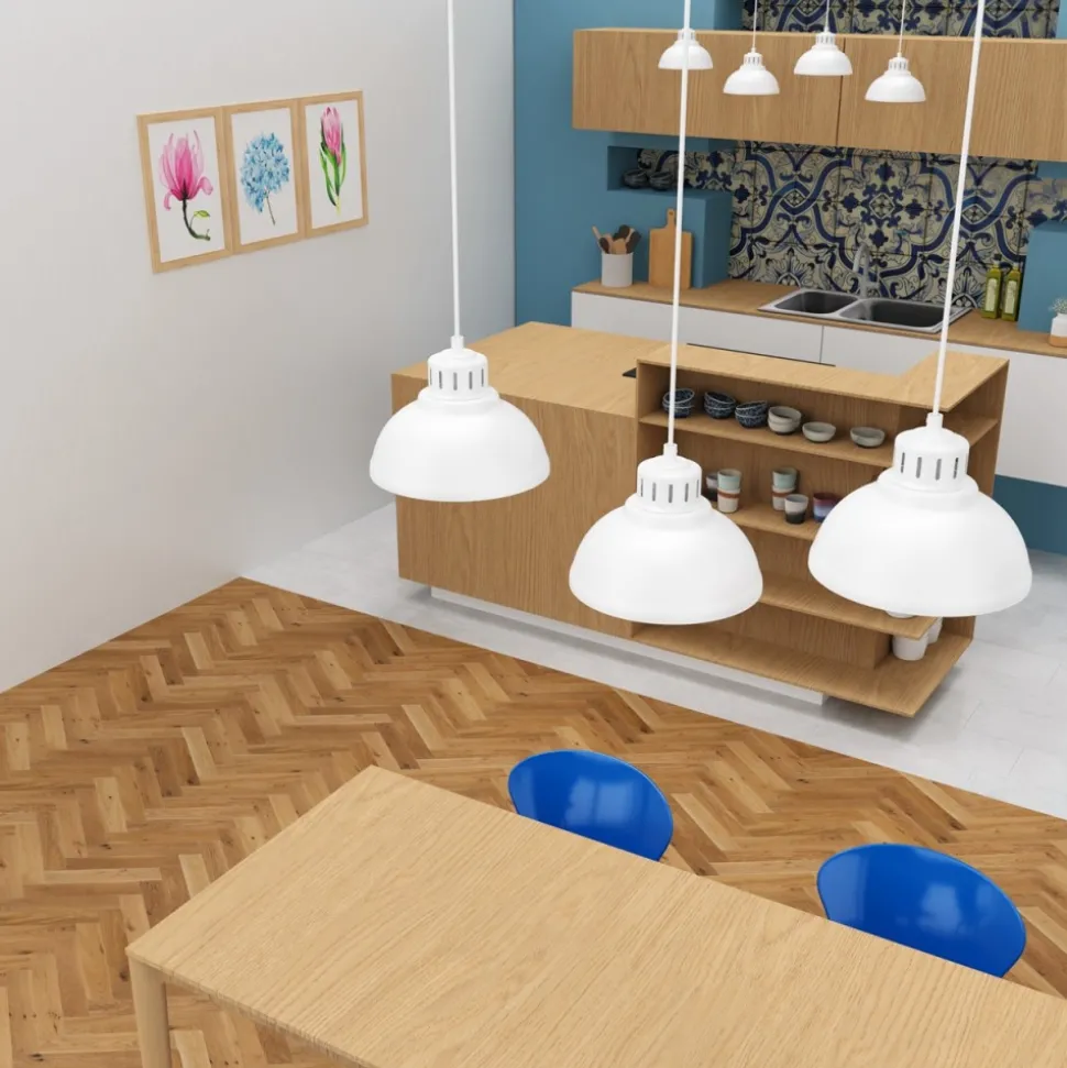 Lampa Wisząca SVEN Biały Metalowy Klosz 3xE27
