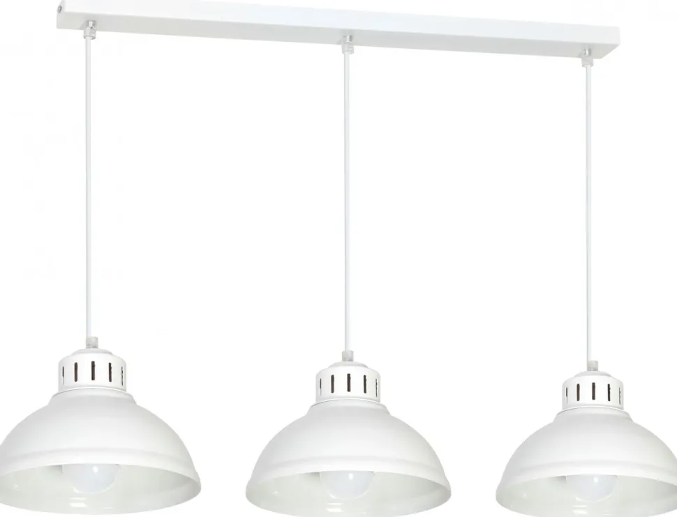 Lampa Wisząca SVEN Biały Metalowy Klosz 3xE27