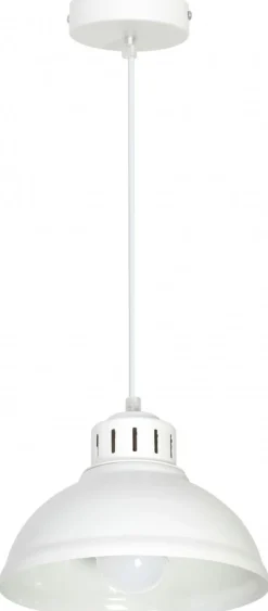 Lampa Wisząca SVEN Biały Metalowy Klosz 1xE27 21cm * Luminex