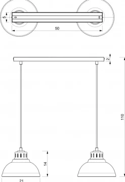 Lampa Wisząca SVEN Czarny Biały Metalowy Klosz 2xE27