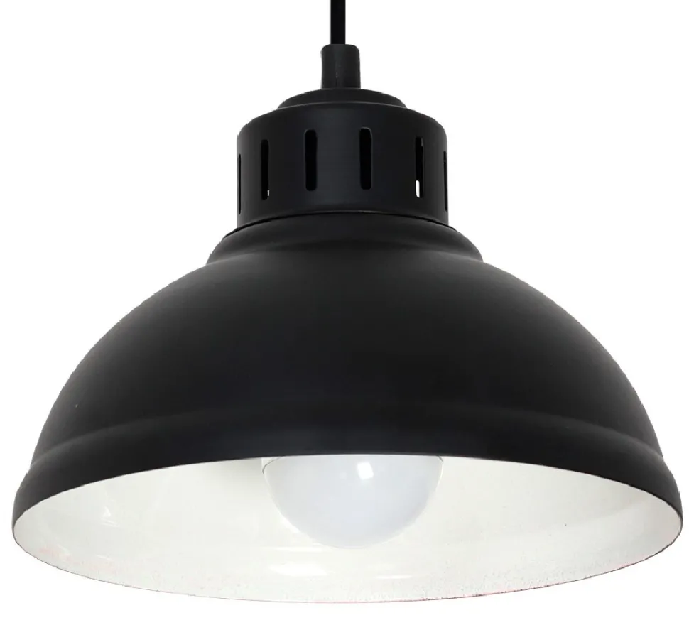 Lampa Wisząca SVEN Czarny Biały Metalowy Klosz 2xE27