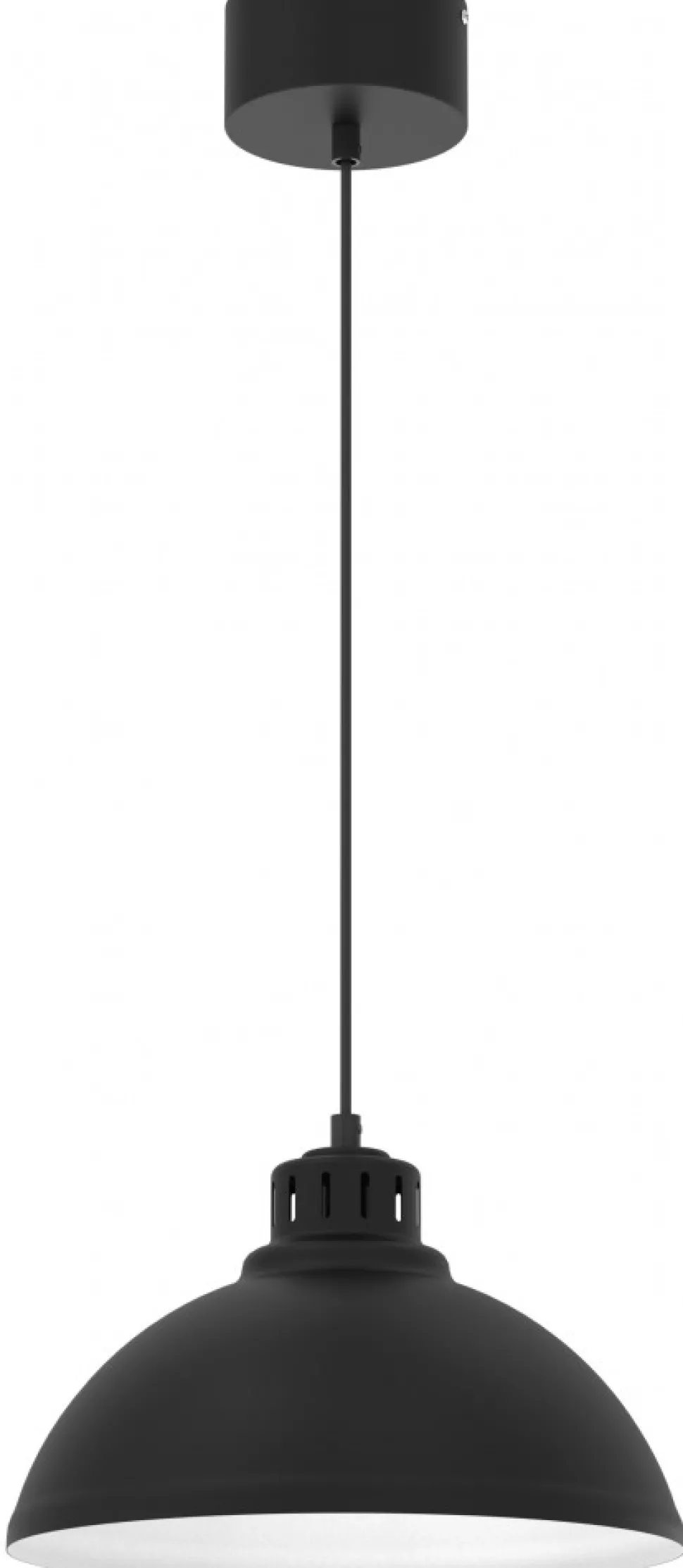 Lampa Wisząca SVEN Czarny Biały Metalowy Klosz 1xE27 30cm