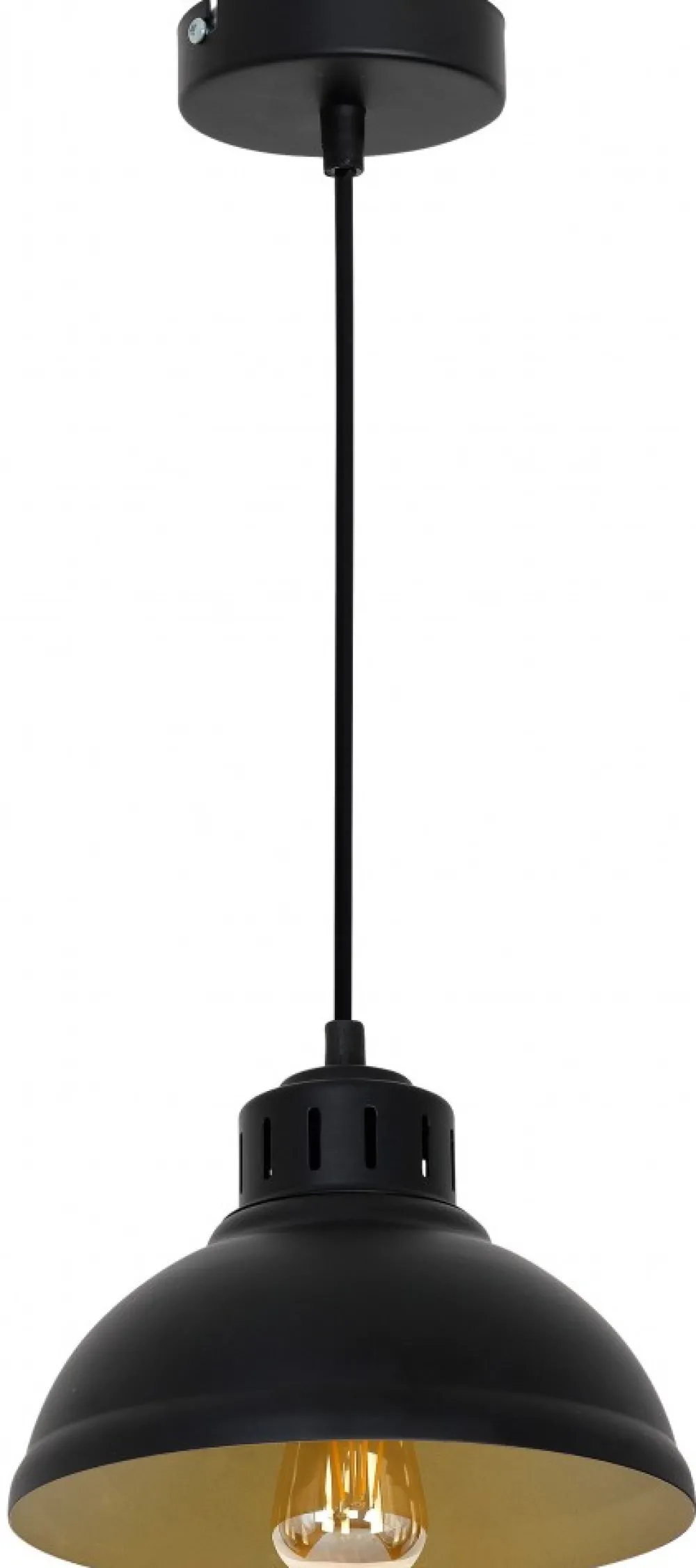 Lampa Wisząca SVEN Czarny Złoty Metalowy Klosz 1xE27 21cm * Luminex Hot
