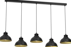 Lampa Wisząca SVEN Czarny Złoty Metalowy Klosz 4xE27 * Luminex Online