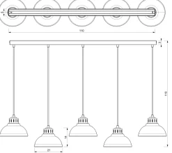 Lampa Wisząca SVEN Czarny Złoty Metalowy Klosz 4xE27 * Luminex Online