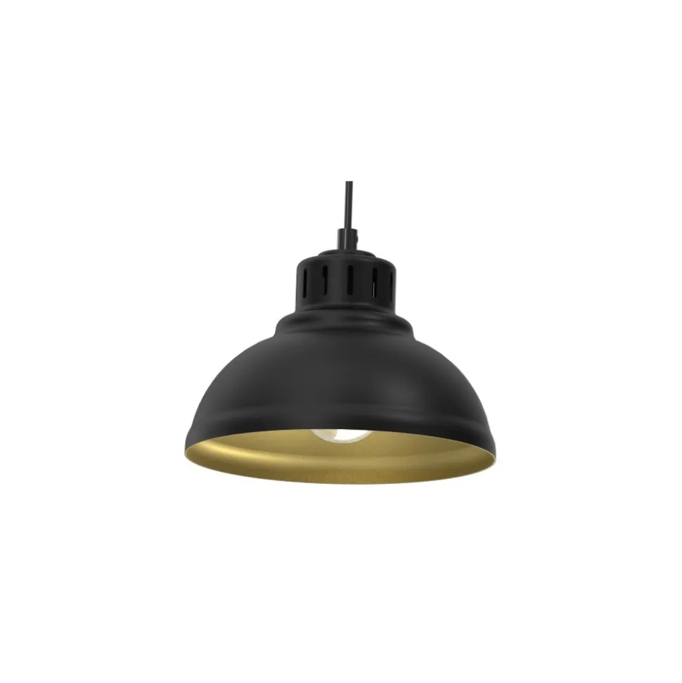 Lampa Wisząca SVEN Czarny Złoty Metalowy Klosz 5xE27