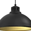 Lampa Wisząca SVEN Czarny Złoty Metalowy Klosz 1xE27 30cm * Luminex Best
