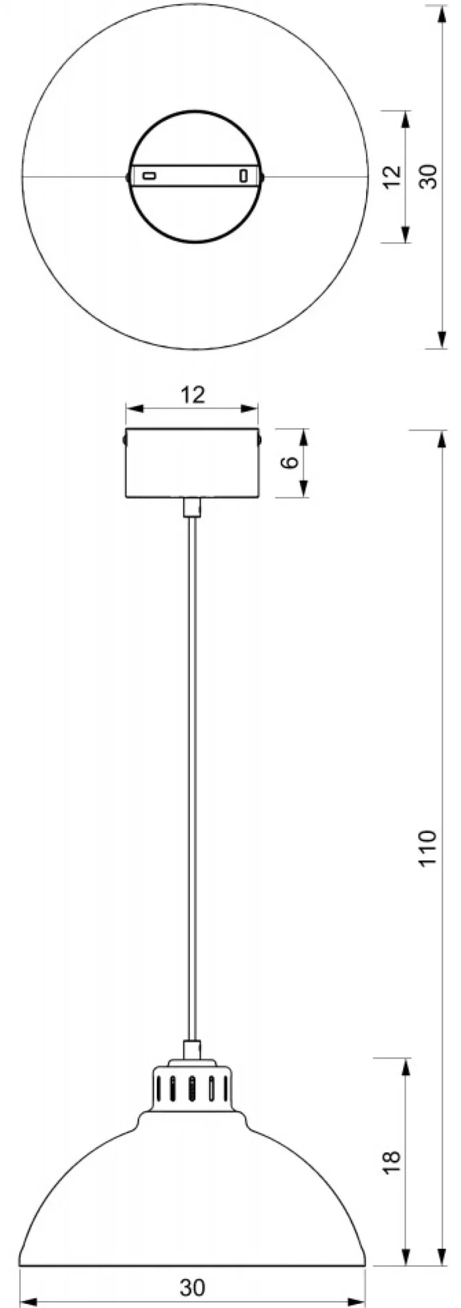 Lampa Wisząca SVEN Czarny Złoty Metalowy Klosz 1xE27 30cm * Luminex Best