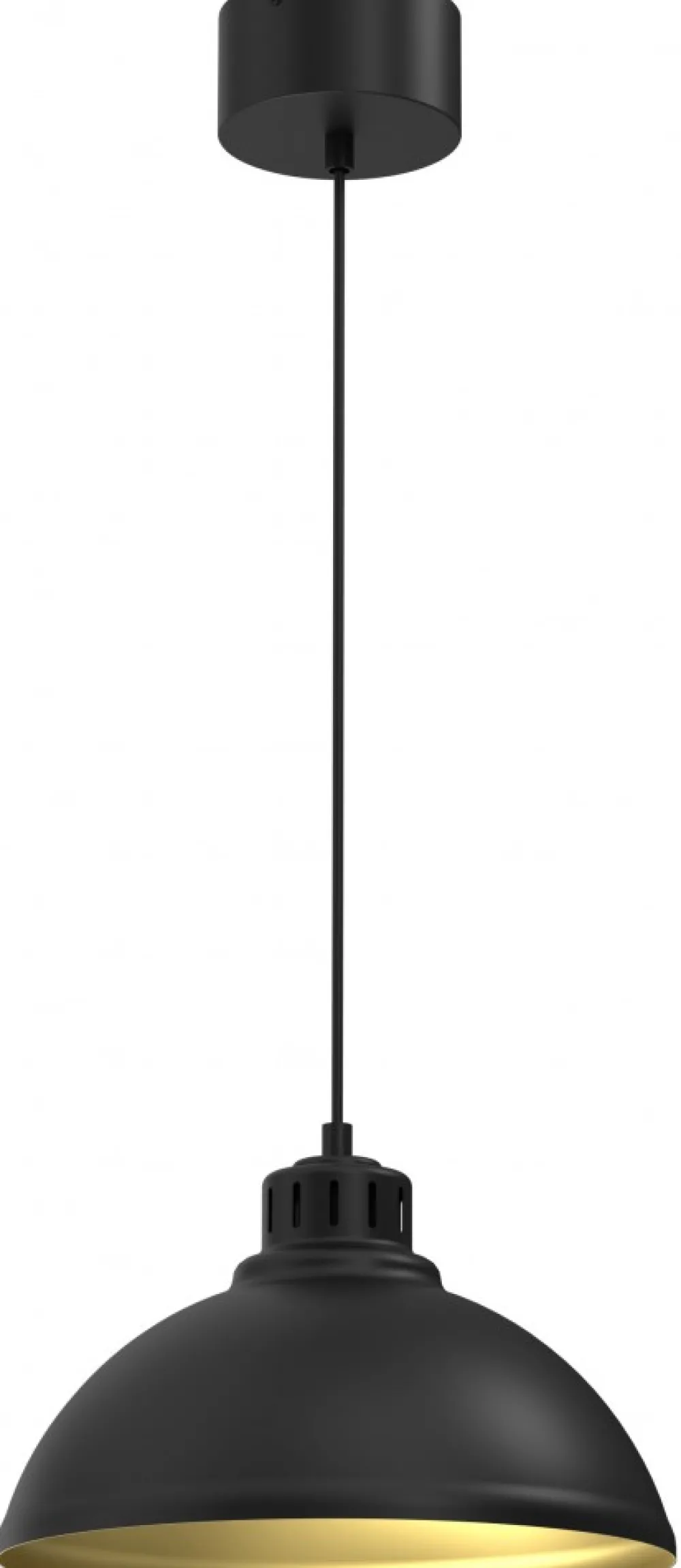 Lampa Wisząca SVEN Czarny Złoty Metalowy Klosz 1xE27 30cm * Luminex Best