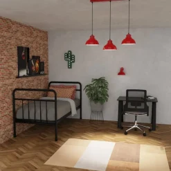 Lampa Wisząca SVEN Czerwony Biały Metalowy Klosz 3xE27 * Luminex Hot