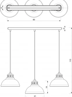 Lampa Wisząca SVEN Czerwony Biały Metalowy Klosz 3xE27 * Luminex Hot