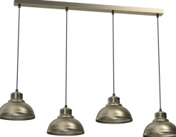Lampa Wisząca SVEN Złoty Szary Metalowy Klosz 3xE27 * Luminex Discount