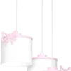 Lampa Wisząca SWEET Różowy Biały Abażur 3xE27 Kokarda * Luminex Sale