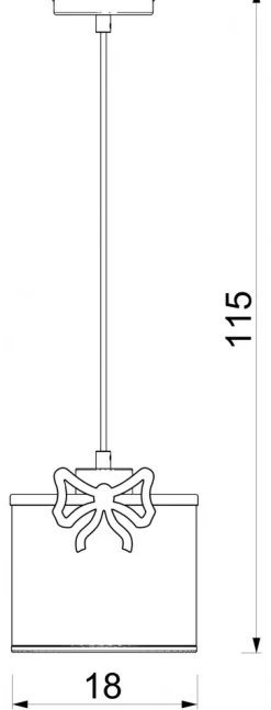 Lampa Wisząca SWEET Różowy Biały Abażur 1xE27 Kokarda