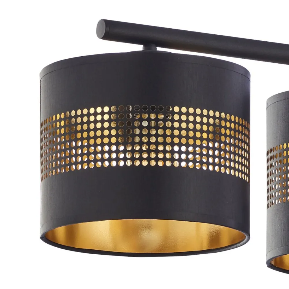 Lampa Wisząca TAGO Czarny Złoty Abażury 4xE27 * TK Lighting Clearance