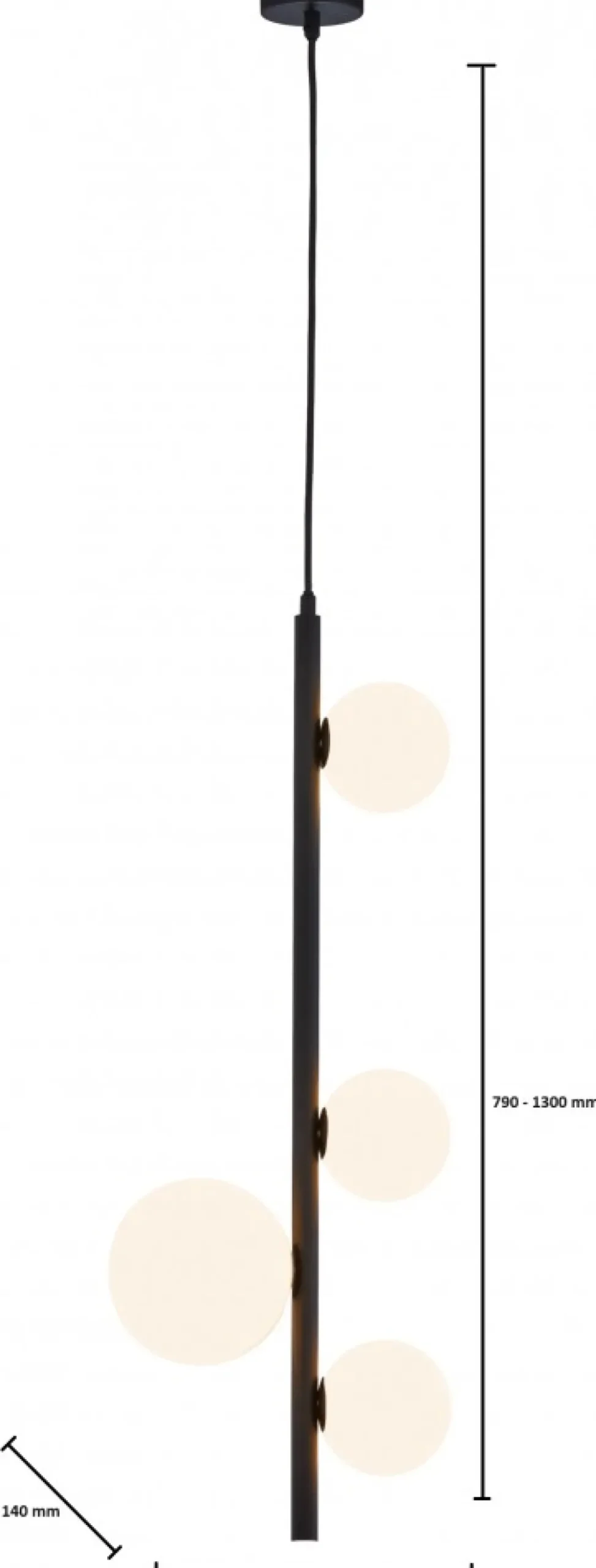 Lampa Wisząca TAIDA Czarny Biały Szklane Klosze 4xG9 * Jupiter Best