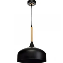 Lampa Wisząca TAYLOR Czarny Brązowy Metalowy Klosz 1xE27 30cm * Eko-light