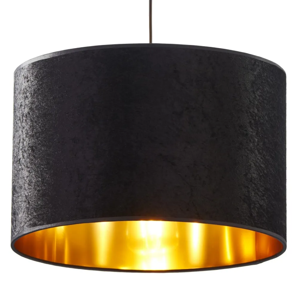 Lampa Wisząca TERCINO Czarny Złoty Abażur 1xE27 38cm * TK Lighting Outlet