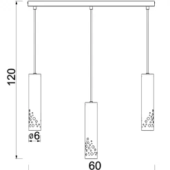 Lampa Wisząca TIBIA BUBLE Beżowy 3xGU10 Listwa