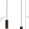 Lampa Wisząca TULUZA Czarny Złoty Szklane Klosze 2xE27 * Jupiter Discount