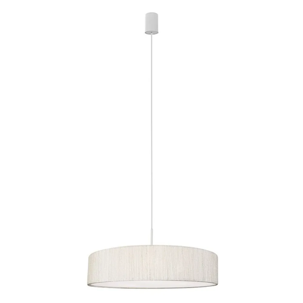 Lampa Wisząca TURDA Biały Kremowy Abażur 3xE27 50cm * Nowodvorski Discount