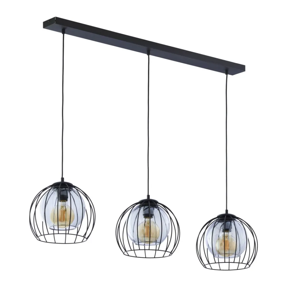 Lampa Wisząca UNIVERSO Czarny Szklane Klosze 3xE27 * TK Lighting Outlet