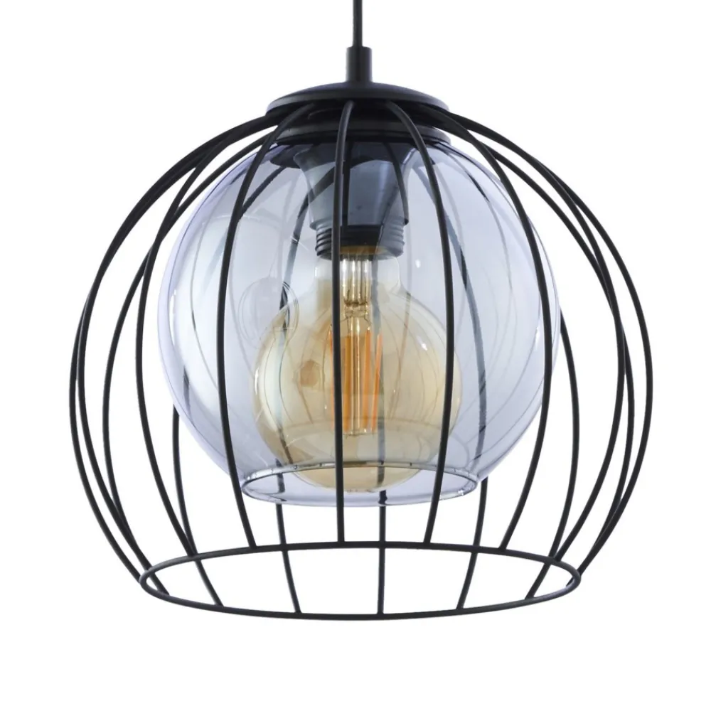 Lampa Wisząca UNIVERSO Czarny Szklane Klosze 3xE27 * TK Lighting Outlet