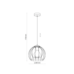 Lampa Wisząca UNIVERSO Czarny Szklany Klosz 1xE27 26cm * TK Lighting Online