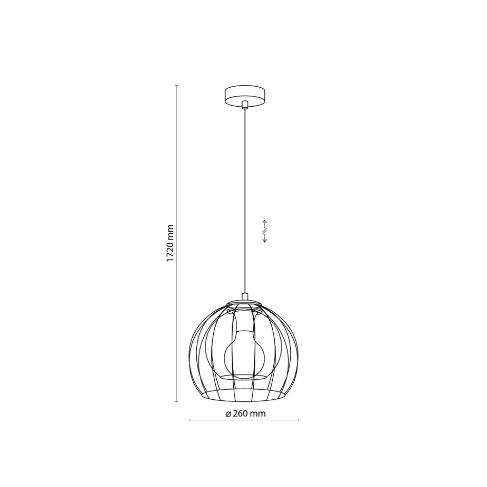Lampa Wisząca UNIVERSO Czarny Szklany Klosz 1xE27 26cm * TK Lighting Online