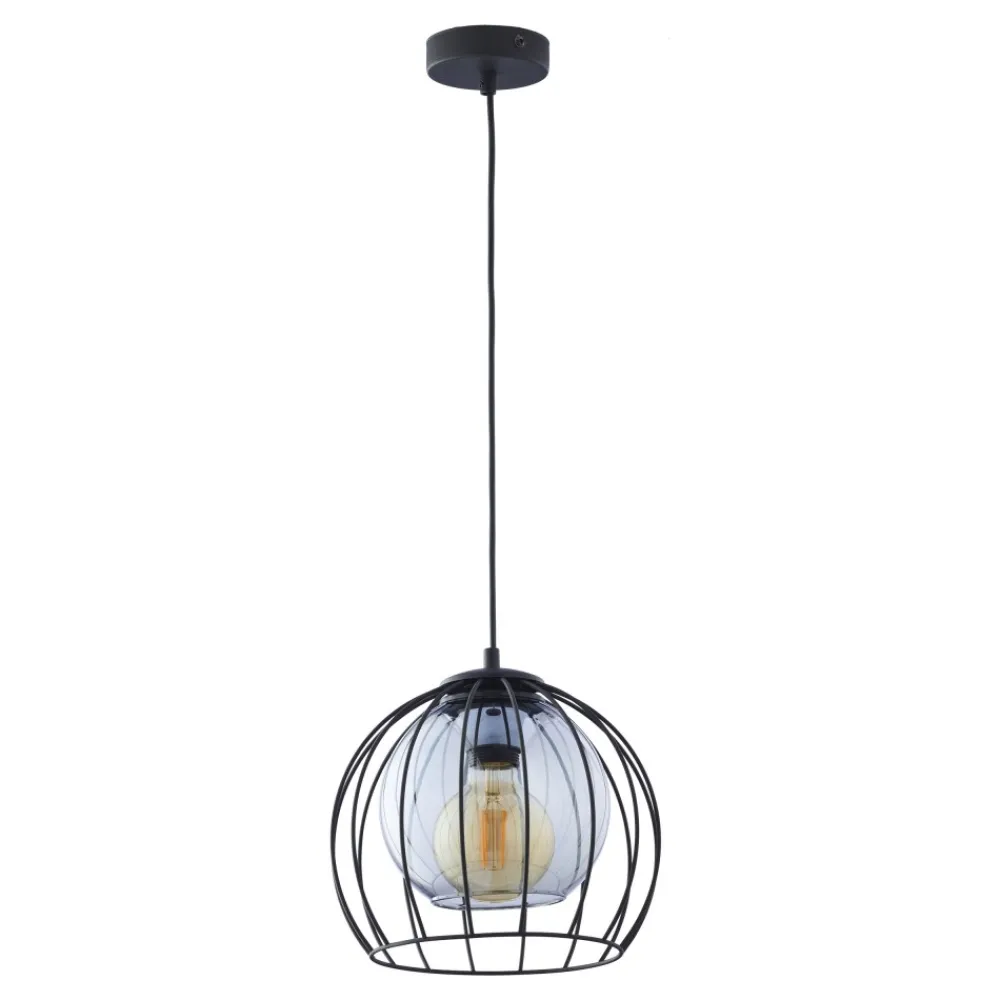 Lampa Wisząca UNIVERSO Czarny Szklany Klosz 1xE27 26cm * TK Lighting Online