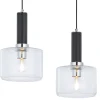 Lampa Wisząca VANES Srebrny Transparentny Szklane Klosze 2xE27 * Jupiter Clearance