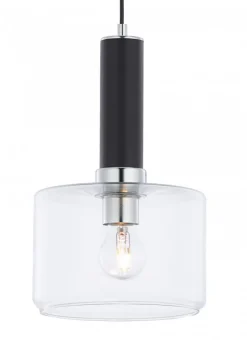 Lampa Wisząca VANES Srebrny Transparentny Szklany Klosz 1xE27 20 cm * Jupiter Online