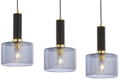 Lampa Wisząca VANES Złoty Dymiony Szklane Klosze 3xE27 * Jupiter Sale
