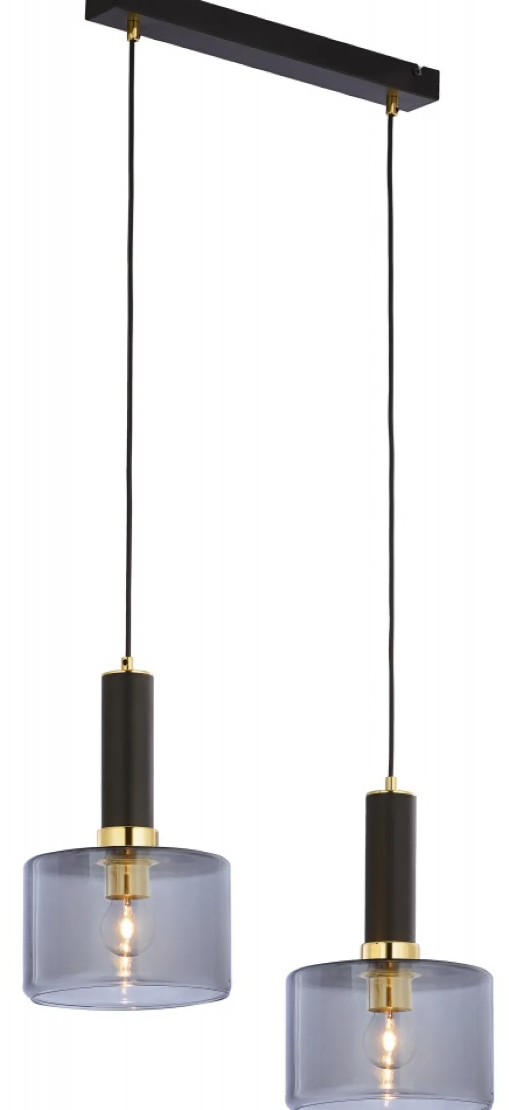 Lampa Wisząca VANES Złoty Dymiony Szklane Klosze 2xE27 * Jupiter Outlet
