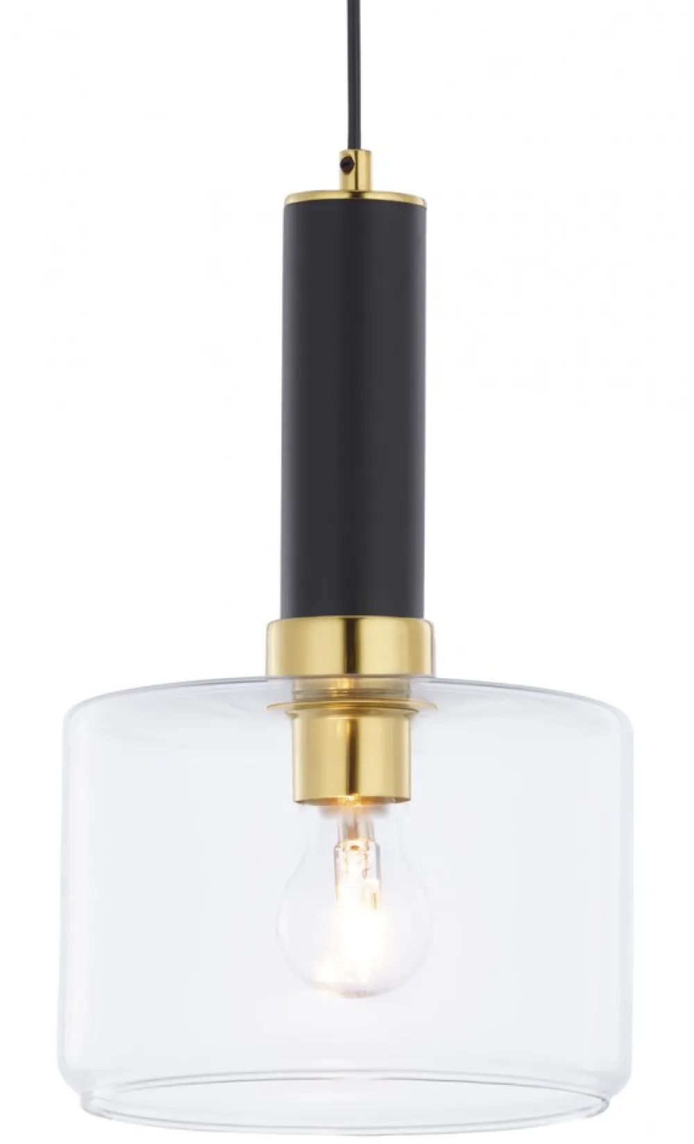 Lampa Wisząca VANES Złoty Transparentny Szklany Klosz 1xE27 20 cm * Jupiter Sale