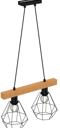 Lampa Wisząca VASTRA Czarny Brązowy 1xE27 * Luminex Hot