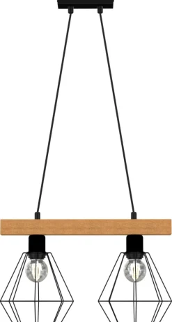 Lampa Wisząca VASTRA Czarny Brązowy 1xE27 * Luminex Hot