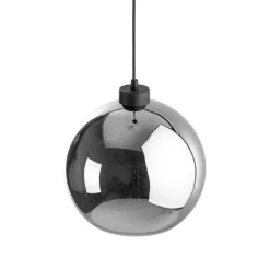 Lampa Wisząca VENEZIA Chrom Szklany Klosz 1xE27 25cm * TK Lighting New
